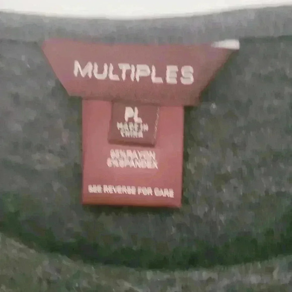 Multiples Striped Tunic Top 3/4 Sleeves Stretch Size PL - Picture 7 of 8